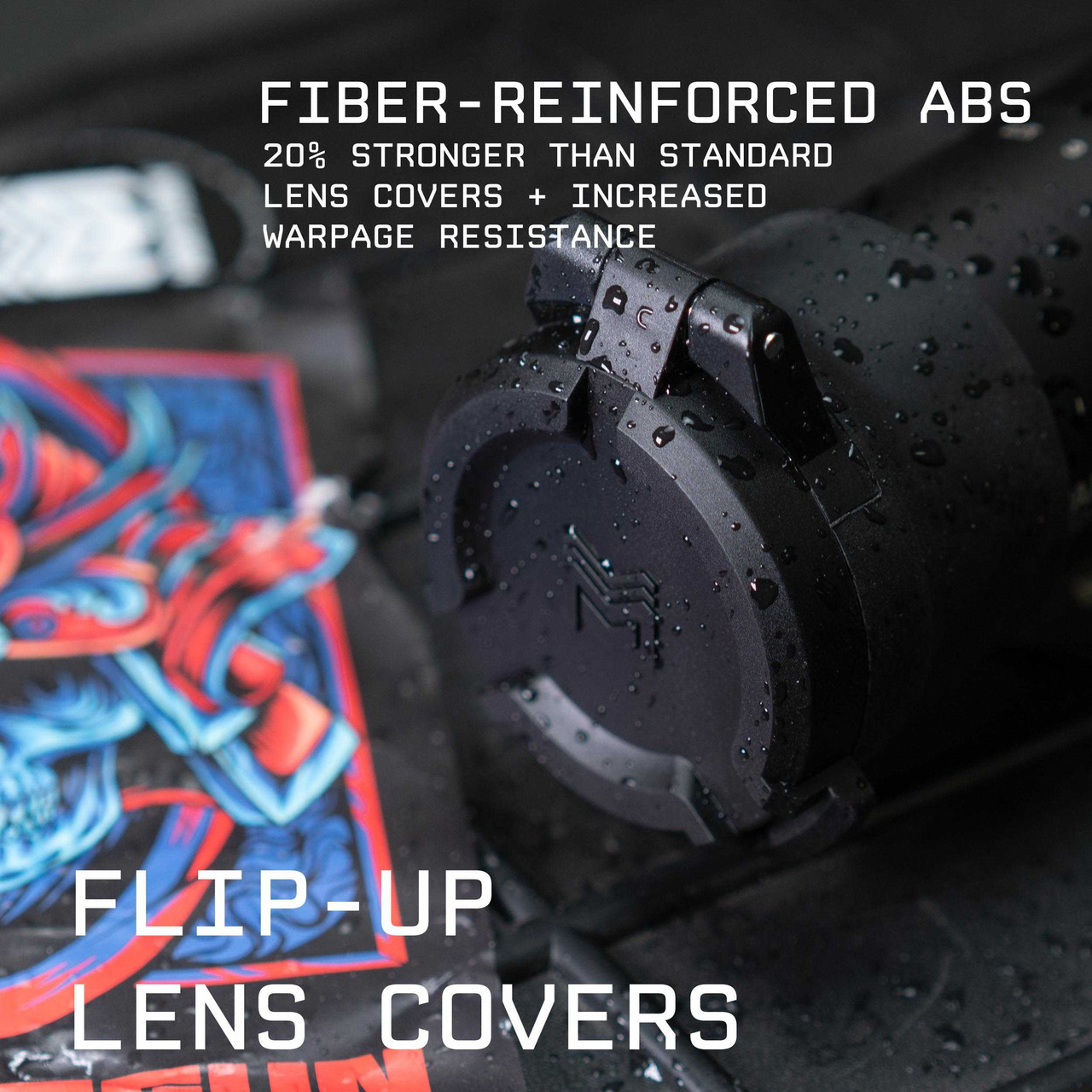 Monstrum Tactical Flip-Up Rifle Scope Lens Covers