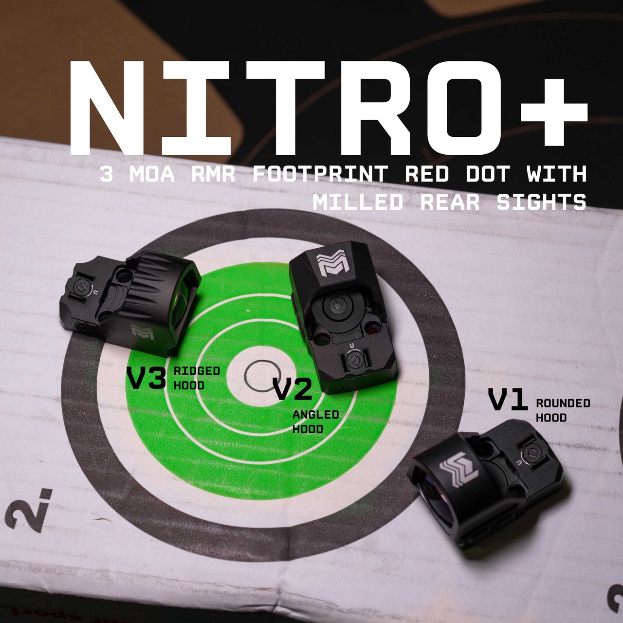 Monstrum Nitro+ Pistol Red Dot w/ 3 MOA Dot | RMR with Rear Backup