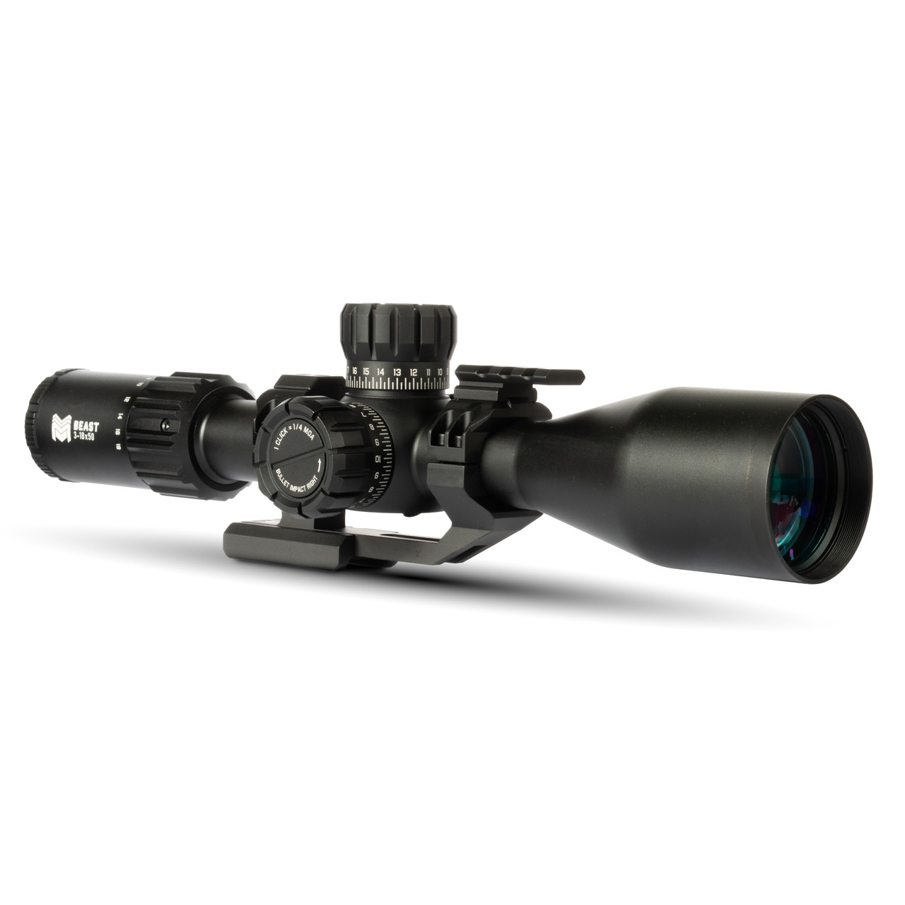 Beast 3-18x50 FFP Scope with Zero Stop | Cantilever Mount