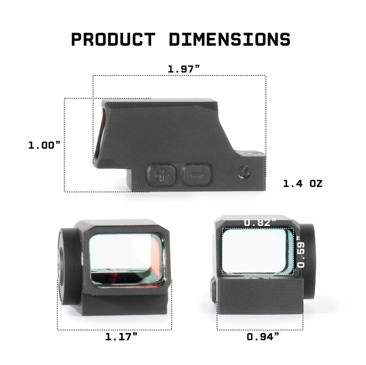 Monstrum Rmsc Monstrum Nitro ERD | Enclosed Pistol Red Dot w/ 3 MOA Dot - RMSc Footprint