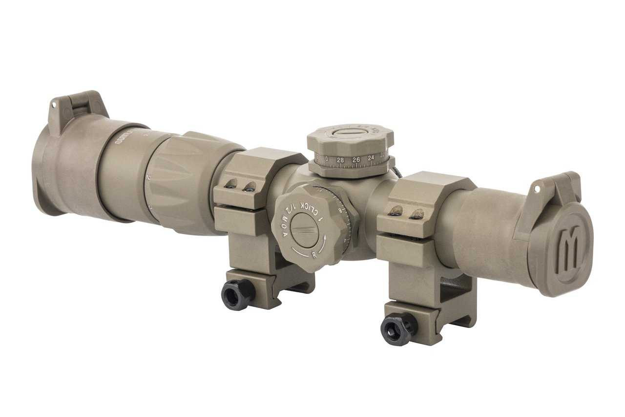 Monstrum Tactical Flip-Up Rifle Scope Lens Covers - Flat Dark Earth