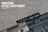 Monstrum Shrapnel Offset Picatinny Riser Mount with Recoil Stop Base | 8 Slot 3.5 inch | Low Profile Mounts Monstrum