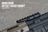 Monstrum Shrapnel Offset Picatinny Riser Mount with Recoil Stop Base | 8 Slot 3.5 inch | Low Profile