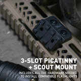 M-LOK 45 Degree Offset Scout Light Mount Picatinny Rail | Compatible with Surefire M300/M600 Series/Streamlight Protac Series Accessories Monstrum