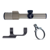 Alpha Series 1-4x24 FFP LPVO Rifle Scope | Bundle Deal includes Offset Scope Mount and Enhanced Throw Lever Optics Monstrum