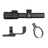 Alpha Series 1-4x24 FFP LPVO Rifle Scope | Bundle Deal includes Offset Scope Mount and Enhanced Throw Lever Optics Monstrum