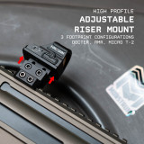 High Profile Adjustable Height Micro Red Dot Riser Mount | Lower 1/3 to 1.93" Center Height