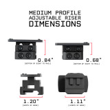High Profile Adjustable Height Micro Red Dot Riser Mount | Lower 1/3 to 1.93" Center Height