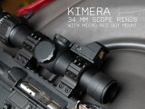 Kimera Scope Rings | 34 mm Diameter | Includes Detachable Canted Red Dot Base