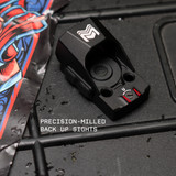 Monstrum Nitro+ Pistol Red Dot w/ 3 MOA Dot | RMSc with Rear Backup Sights- V3 Ridged Hood