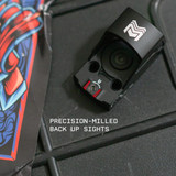 Monstrum Nitro+ Pistol Red Dot w/ 3 MOA Dot | RMSc with Rear Backup Sights- V3 Ridged Hood