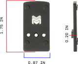 Monstrum 7075 Series Dovetail Red Dot Mounting Plate for Non-MOS Version Glock Pistols