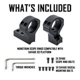 Savage 93/93R17 Scope Rings | 1 Inch Diameter Mounts Monstrum
