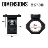 7075 Low Profile Piggyback Red Dot Ring Mount for Rifle Scopes | 30mm 30mm Scope Rings/Mounts Monstrum