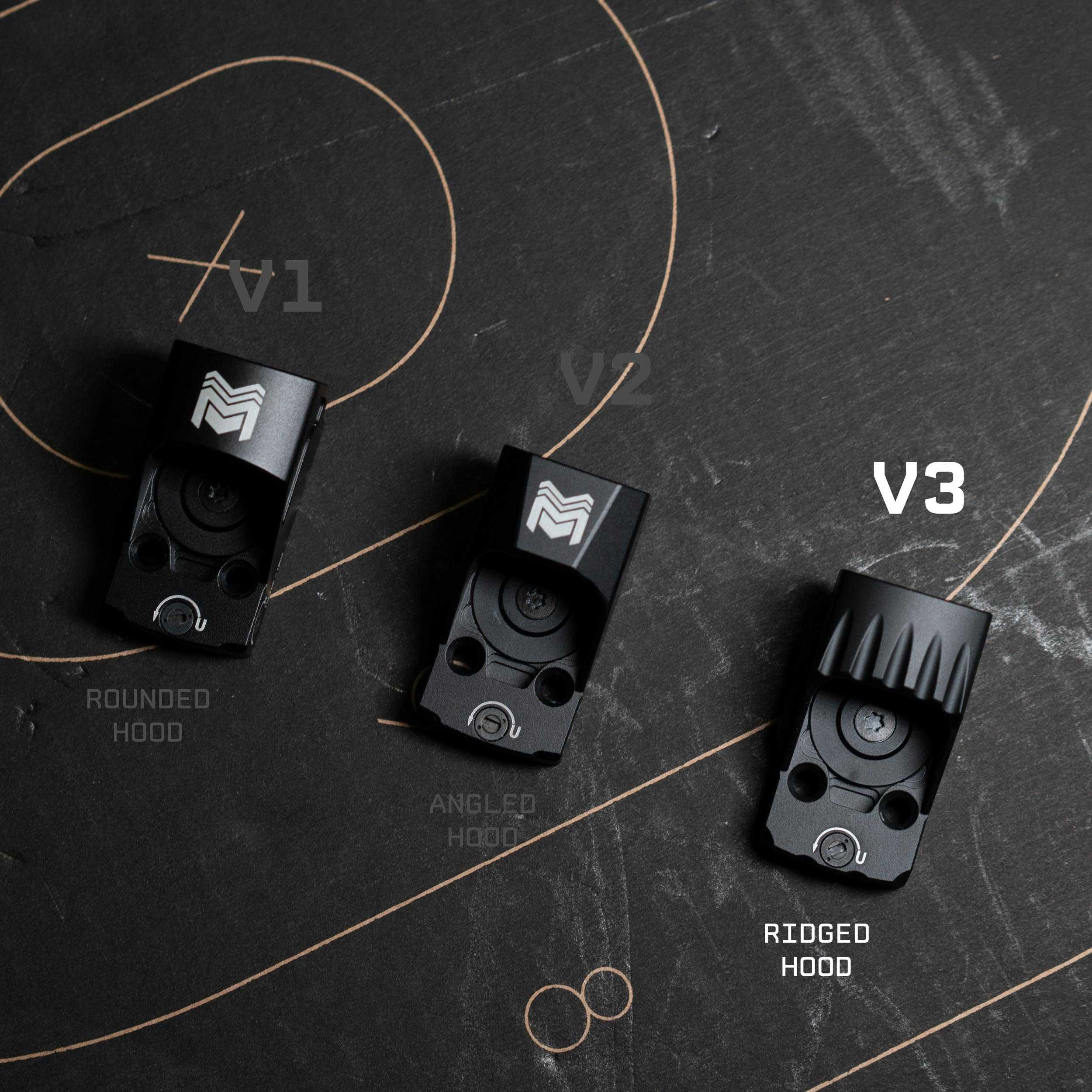 Monstrum Rmsc Monstrum Nitro Pistol Red Dot w/ 3 MOA Dot | K-Series/RMSc - V3 Ridged Hood