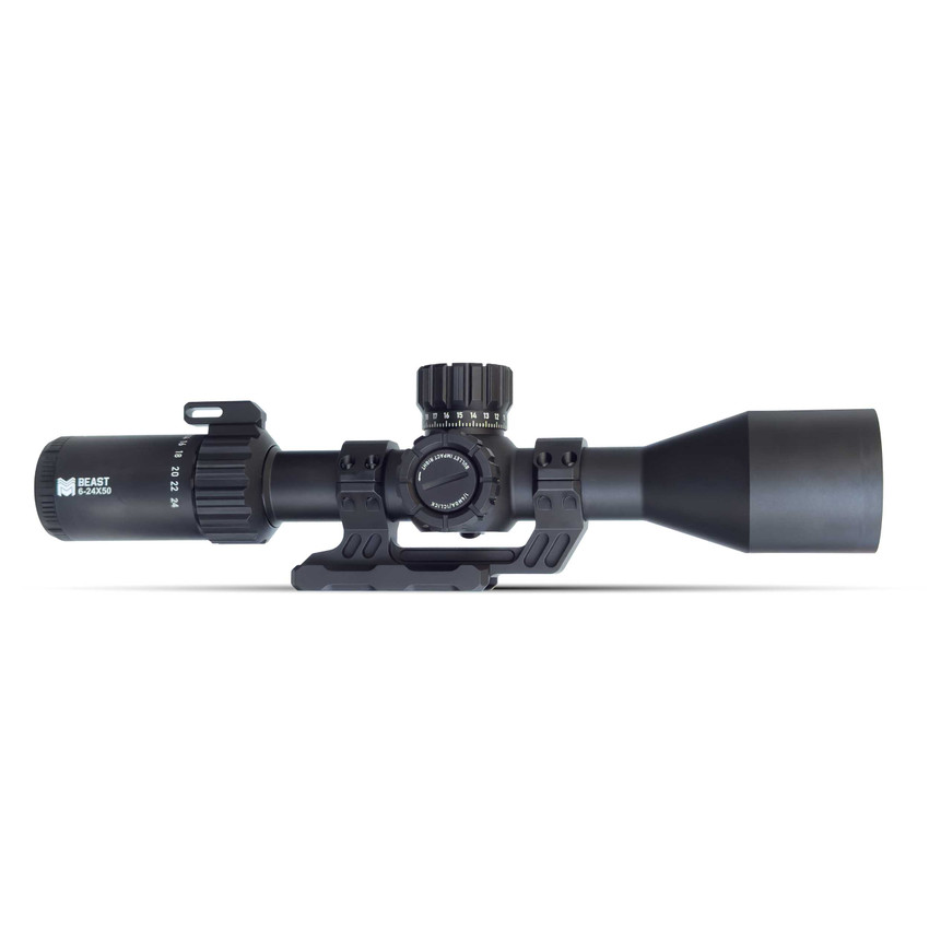 Beast 6-24x50 FFP Scope with Zero Stop & Cantilever Mount