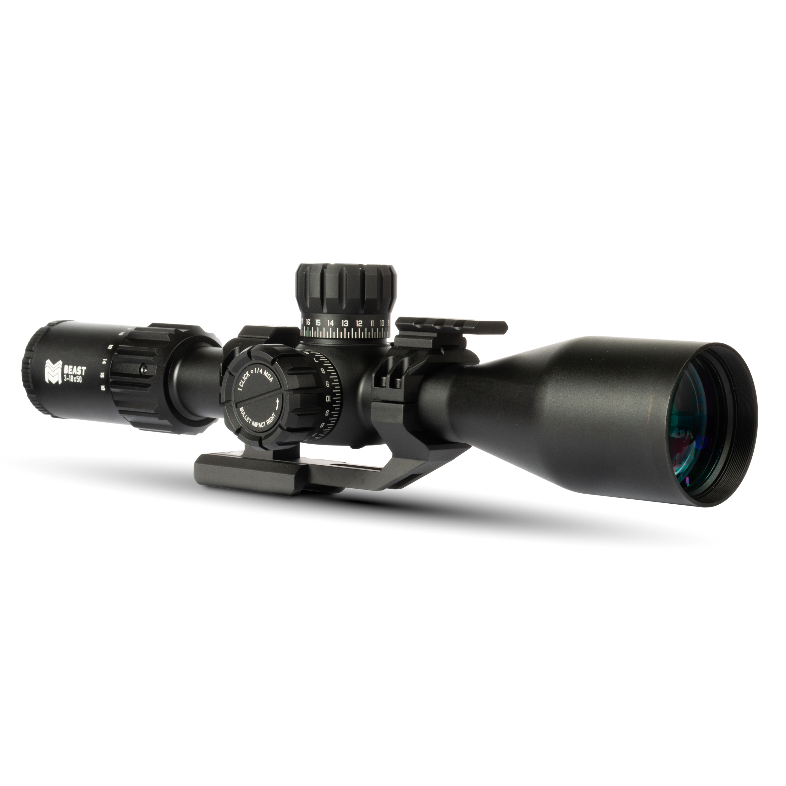 Beast 3-18x50 FFP Scope with Zero Stop | Cantilever Mount