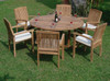 teak rand stacking chairs and round table