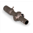 EOTECH Vudu 1 10X28mm FFP Rifle Scope SR5 MRAD Reticle Daylight Bright Dot Model tan angled front view