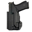 Rounded Classic IWB Kydex Holster for Glock 19 Olight PL MINI 3 Valkyrie carbon fiber body side view