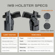 Rounded Classic IWB Kydex Holster for Glock 19 Olight PL MINI 3 Valkyrie specifications