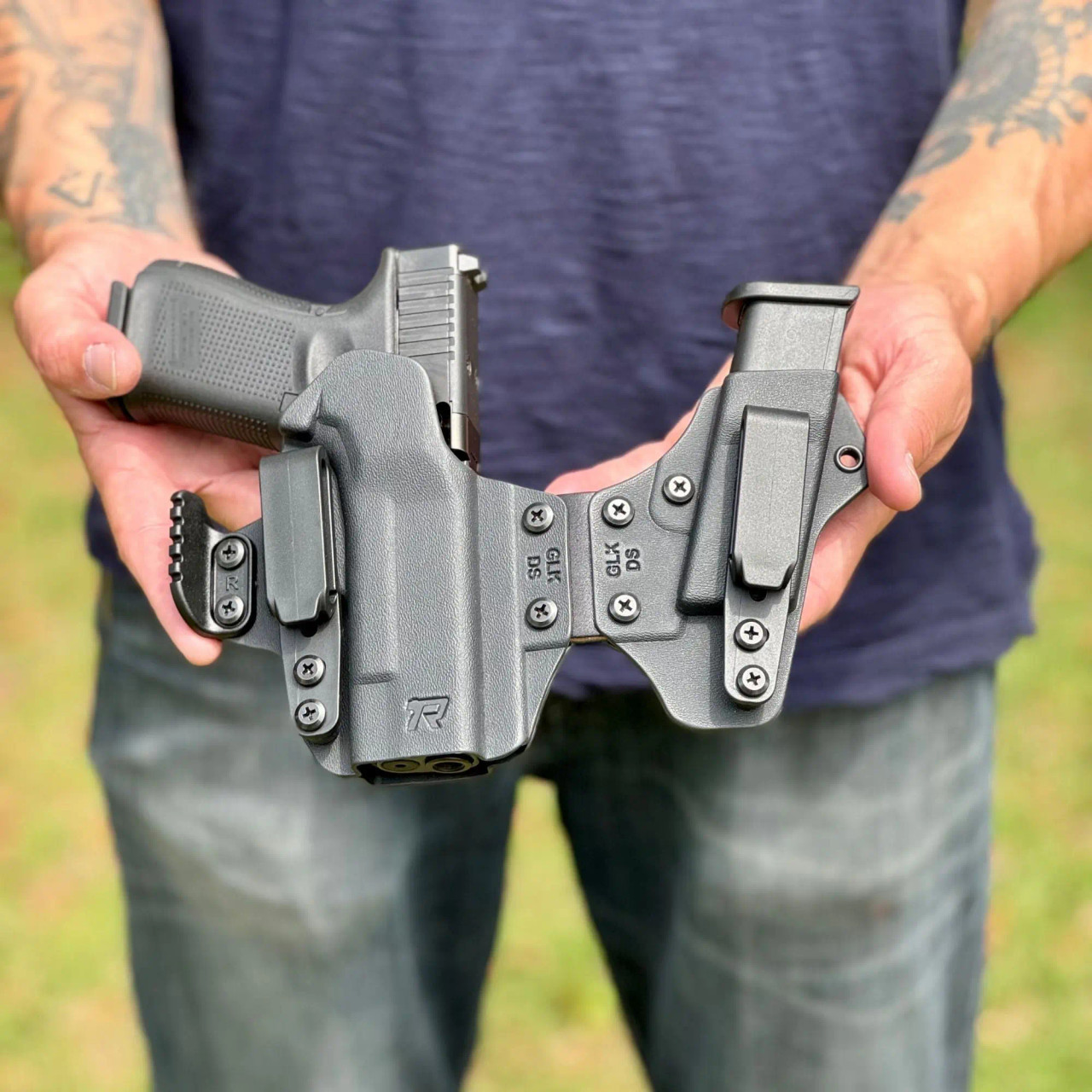 Rounded Tuckable IWB Sidecar Kydex Holster -  Glock 19 / 19x / 23 / 45