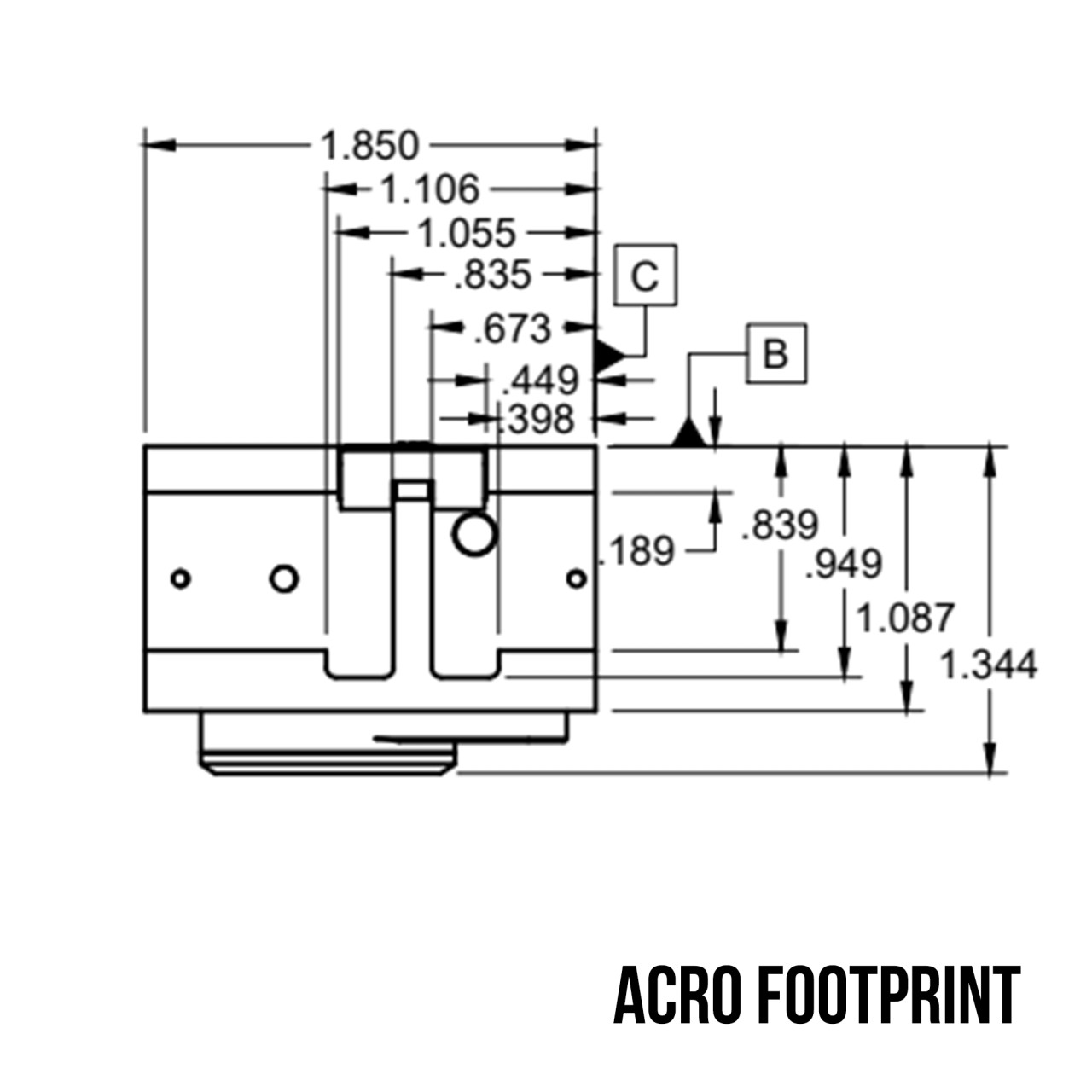 CHC Precision CHPWS Duty Closed Emitter Enclosed Red Dot Sight Optic acro Footprint