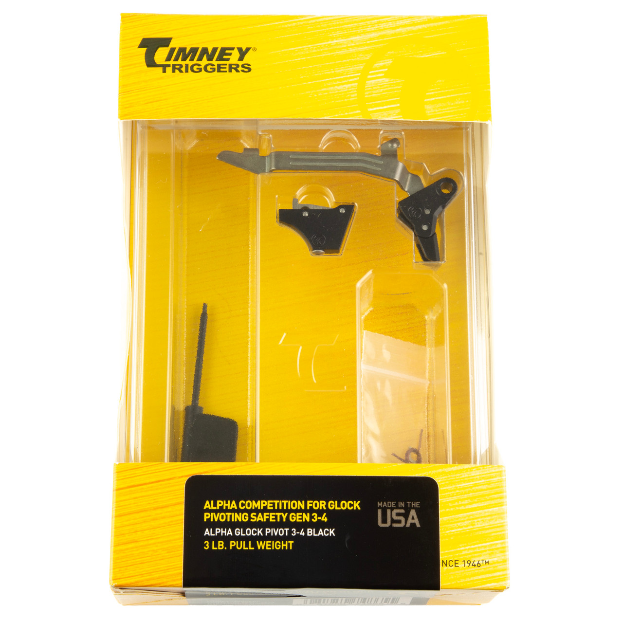 Timney Alpha Competition Series for Glock Gen 3 & 4 - Pivoting Safety Shoe - Black