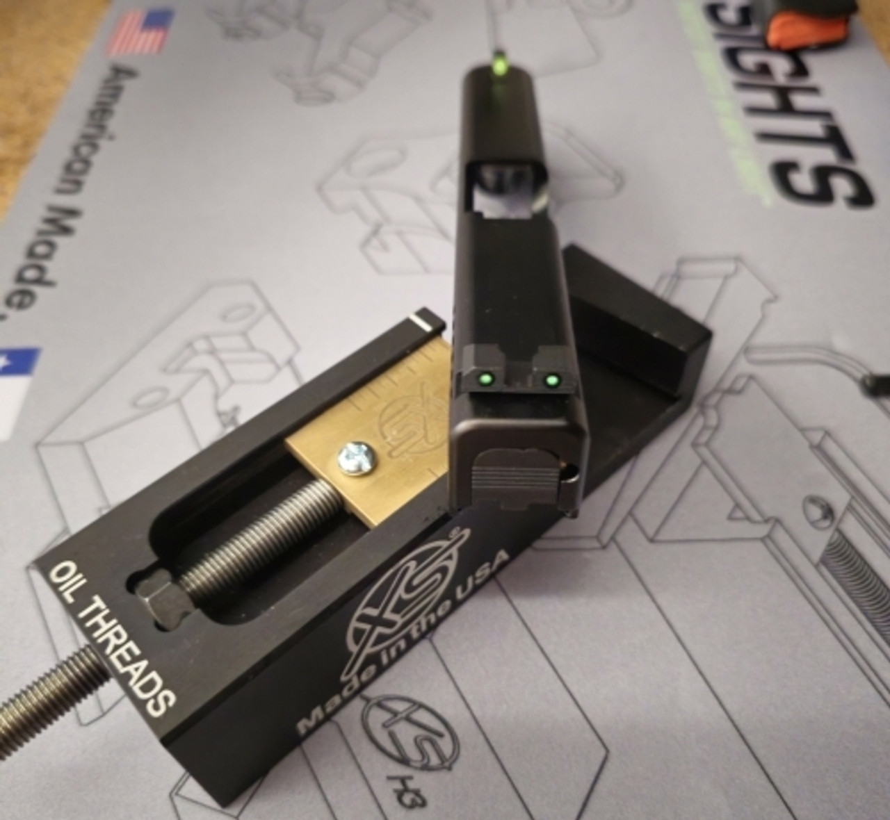 XS Sights R3D 2.0 Tritium Night Sights for Glock - Green Front