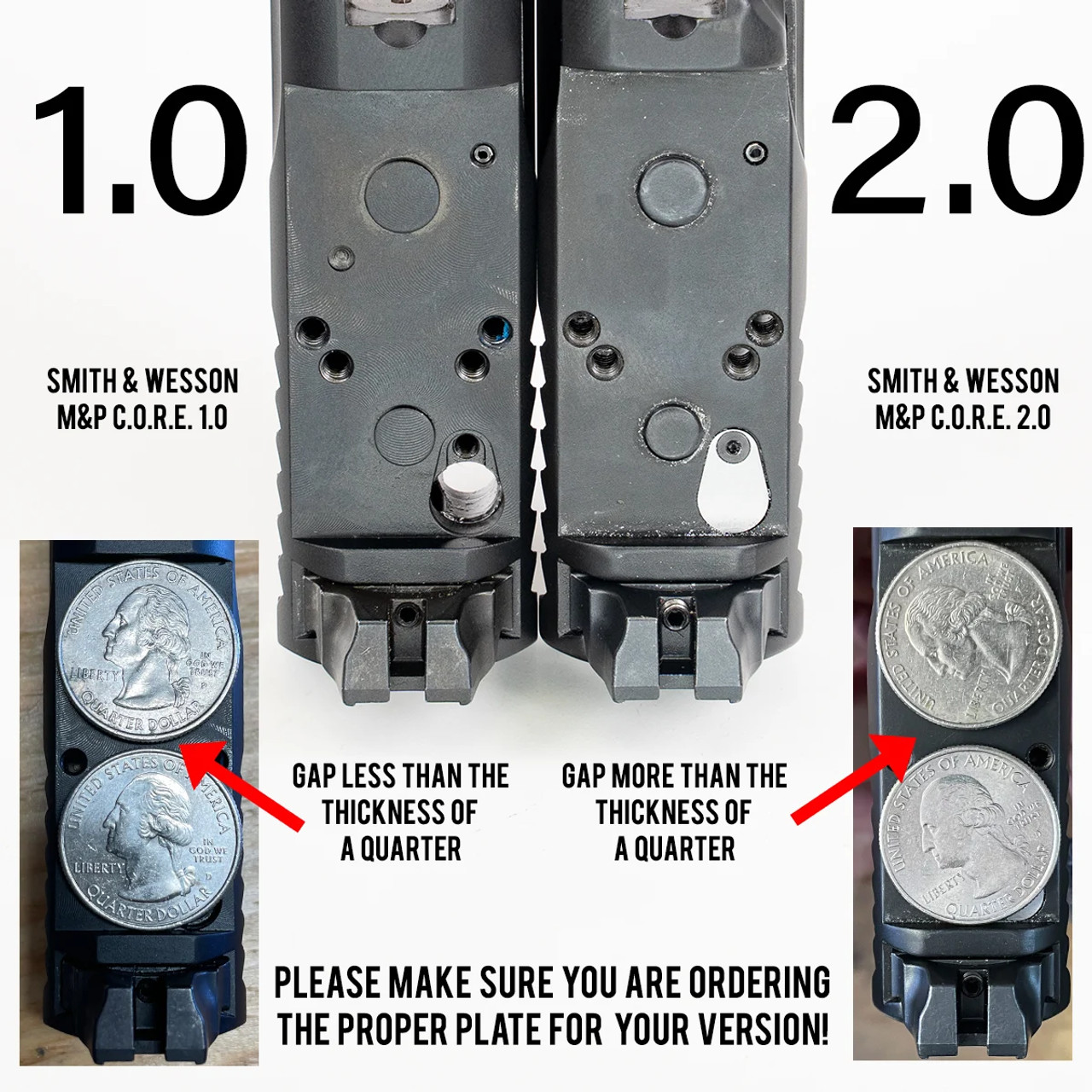 CHPWS Red Dot Optic Adapter Plate - Smith & Wesson M2.0 C.O.R.E. to to Leupold Delta Point Pro / EOTech EFLX
