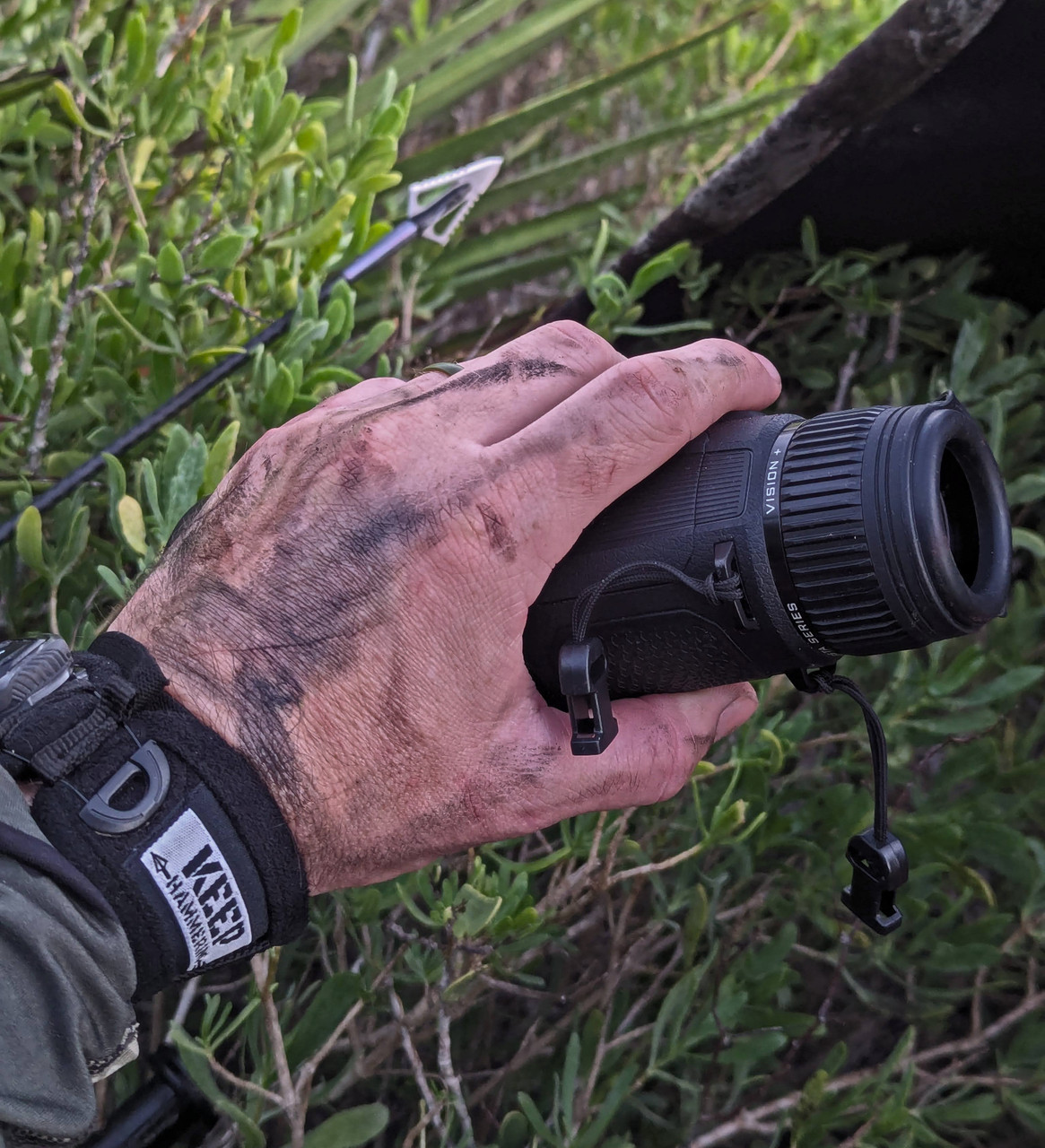 Nocpix Vista H50R Thermal Monocular in hand