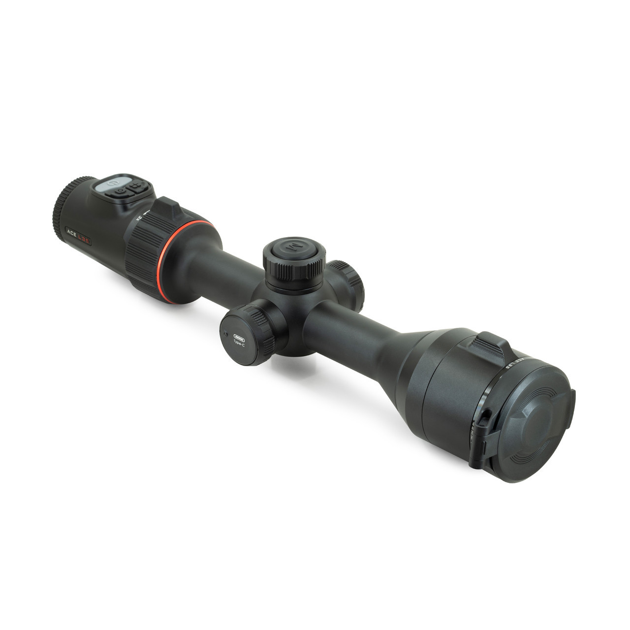 Nocpix ACE L35 Thermal Rifle Scope Top right side view cap on
