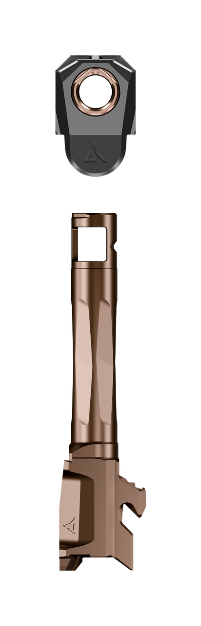 Radian Afterburner Ramjet for Glock 43x Bronze side and front view