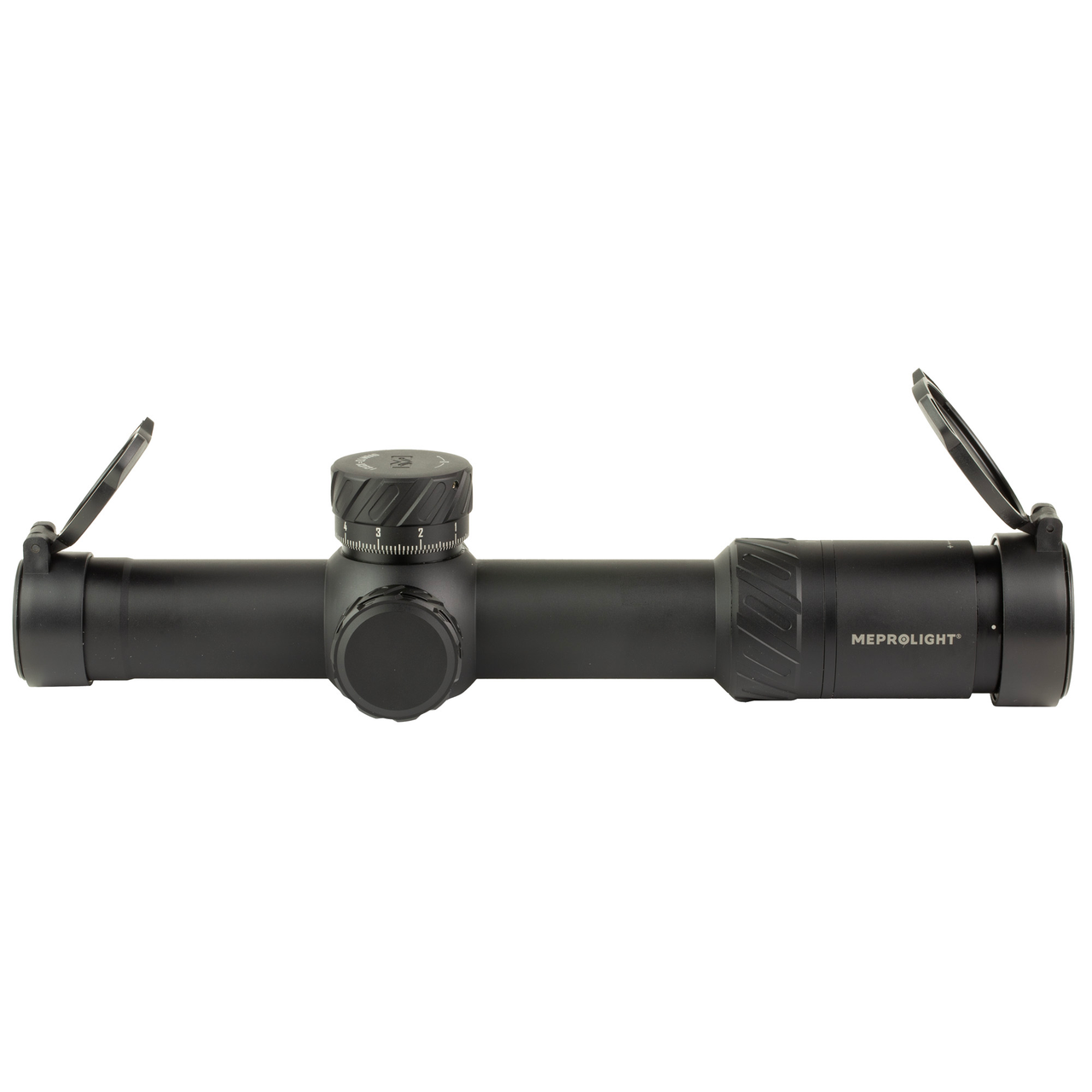 Meprolight MVO 1 8x28mm LPVO Riflescope side profile view caps open