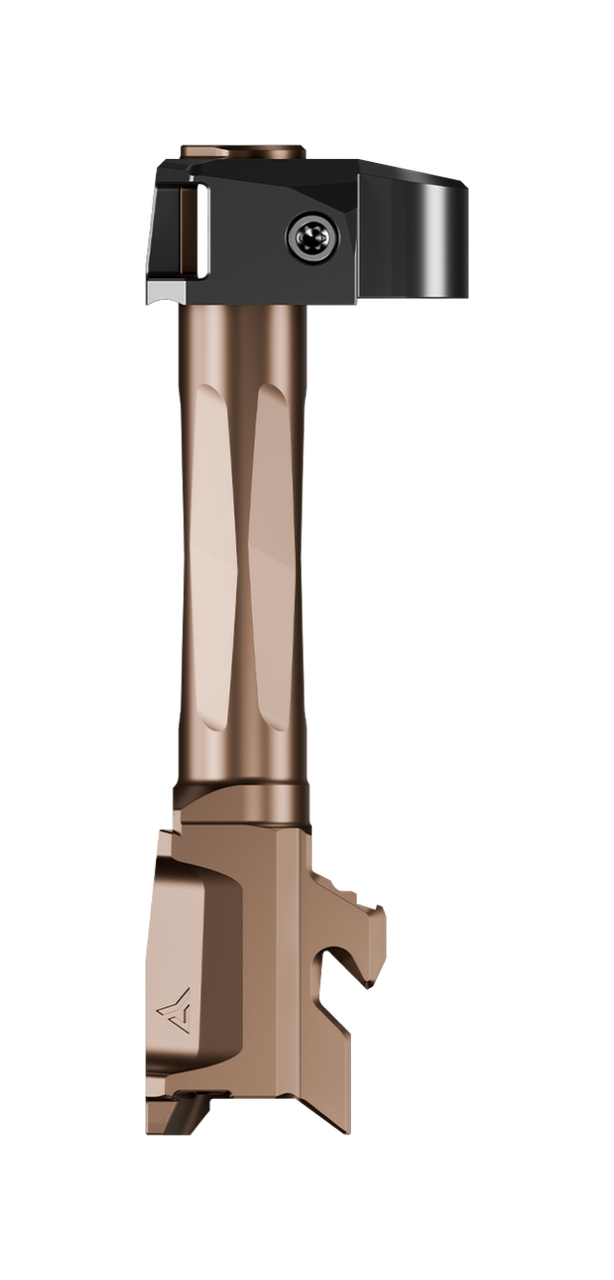 side and front view Radian Afterburner Ramjet for Glock 43 Bronze