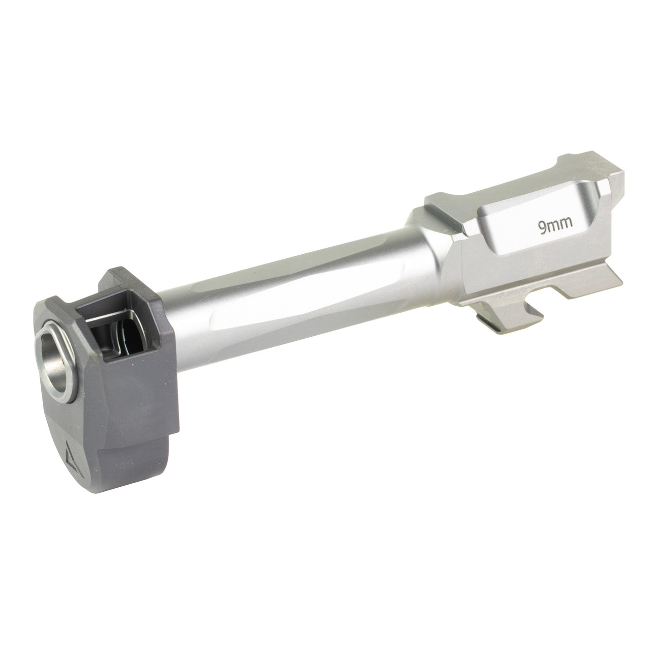 Radian Afterburner Ramjet compensator ported barrel for Glock 43 Black grey Gray angled left side view