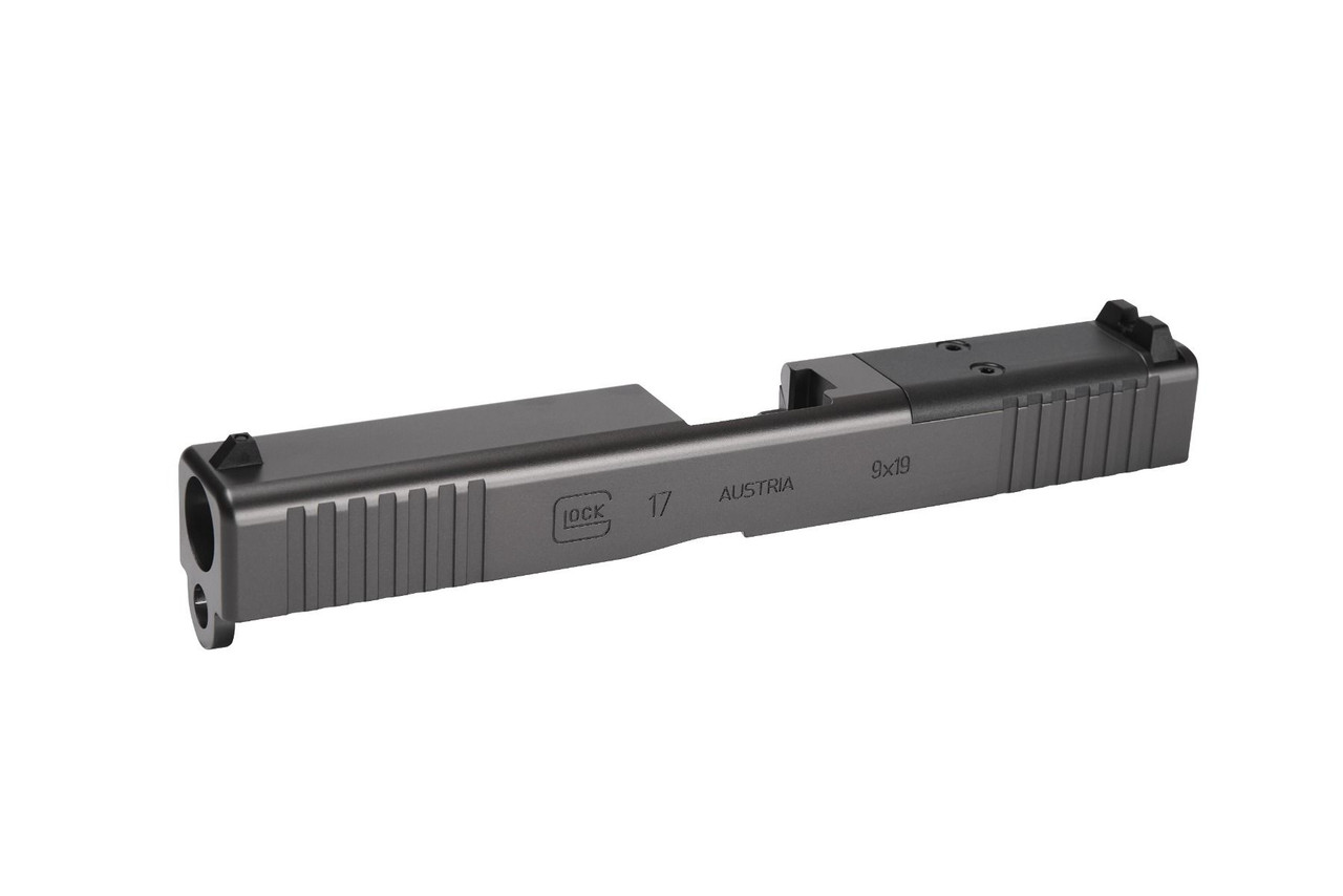 Glock 17 Gen 3 MOS Cut OEM factory replacement slide angled side view