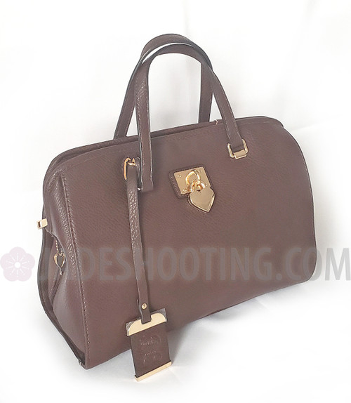 Bulldog Satchel Style Concealed Carry Purse with Holster  - Chocolate Brown