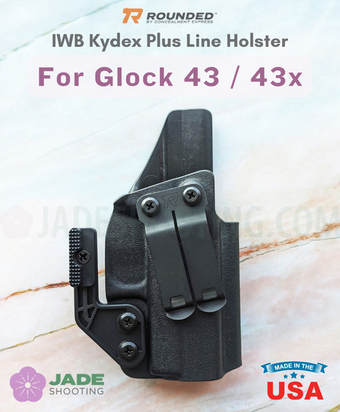 Rounded Plus Line IWB Kydex Holster for Glock 43 / 43x