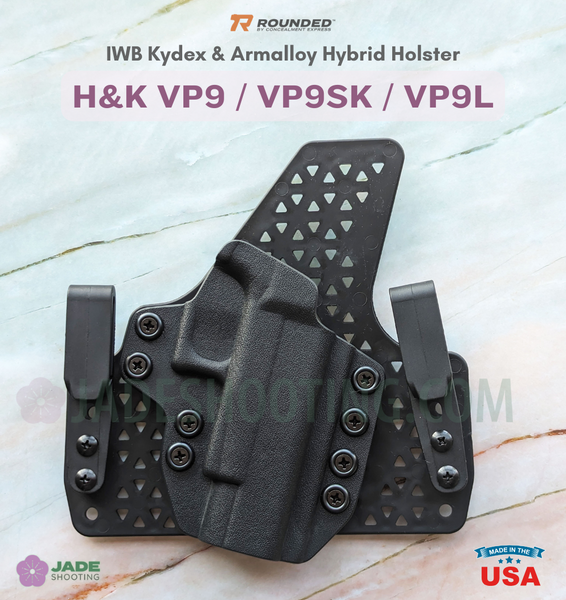 Rounded Tuckable IWB Kydex / Armalloy Wide Hybrid Holster - Heckler & Koch VP9 / VP9SK / VP9L