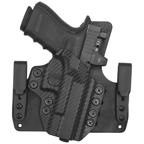 Rounded Tuckable IWB Kydex / Leather Wide Hybrid Holster - Glock 20 / 21