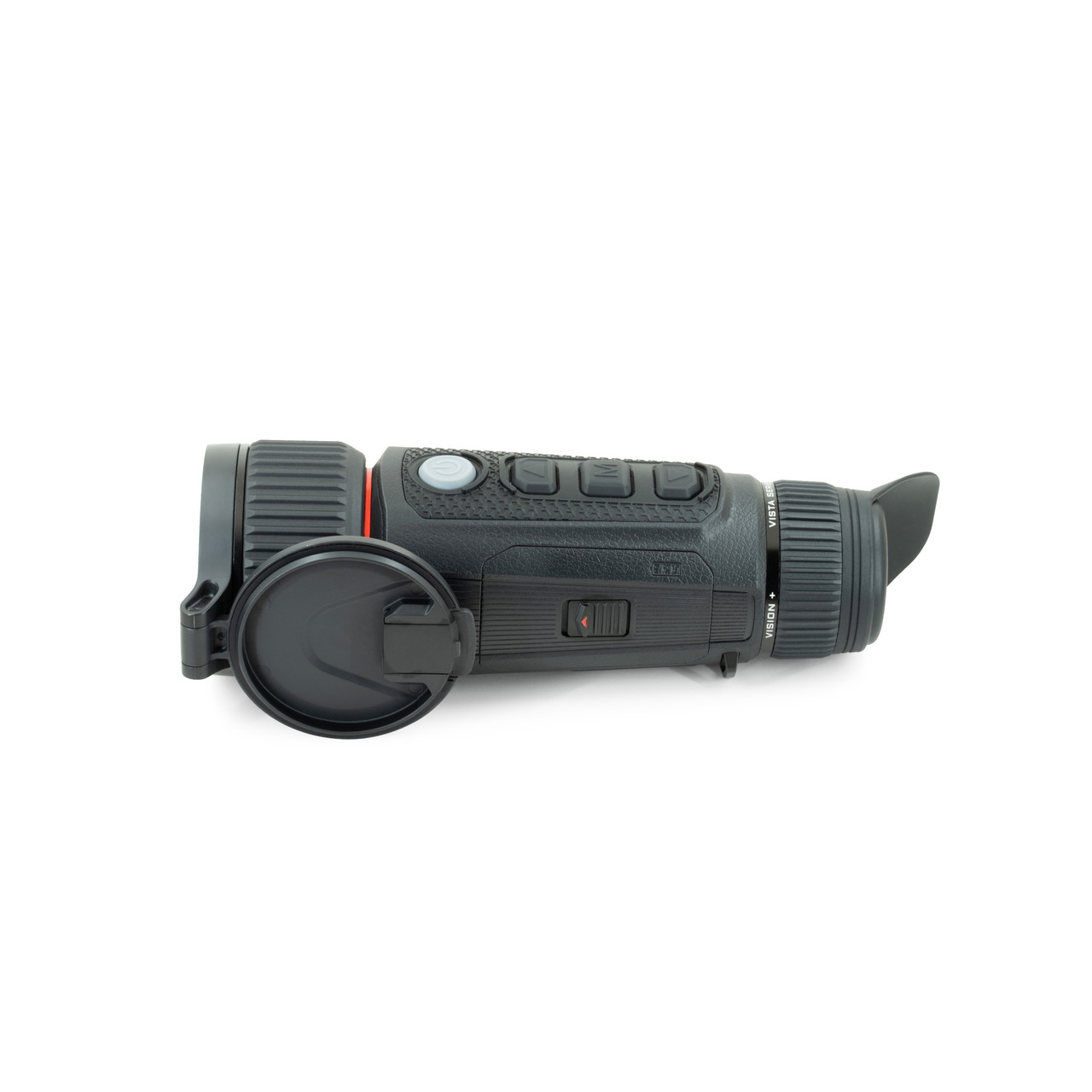 Left side view cap off Nocpix Vista H35R Thermal Monocular
