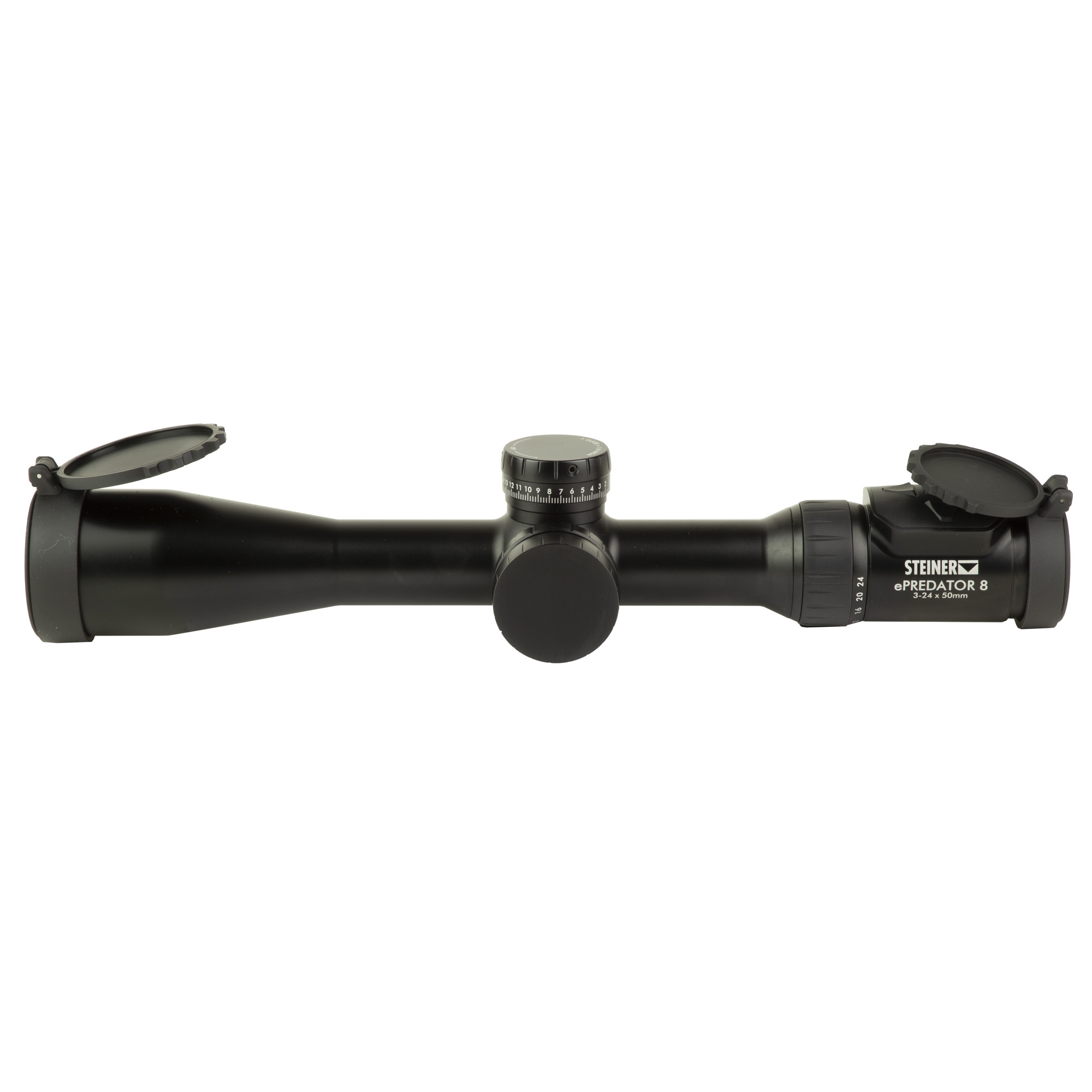 left side view caps off Steiner ePredator 8 Riflescope 3 24x50mm