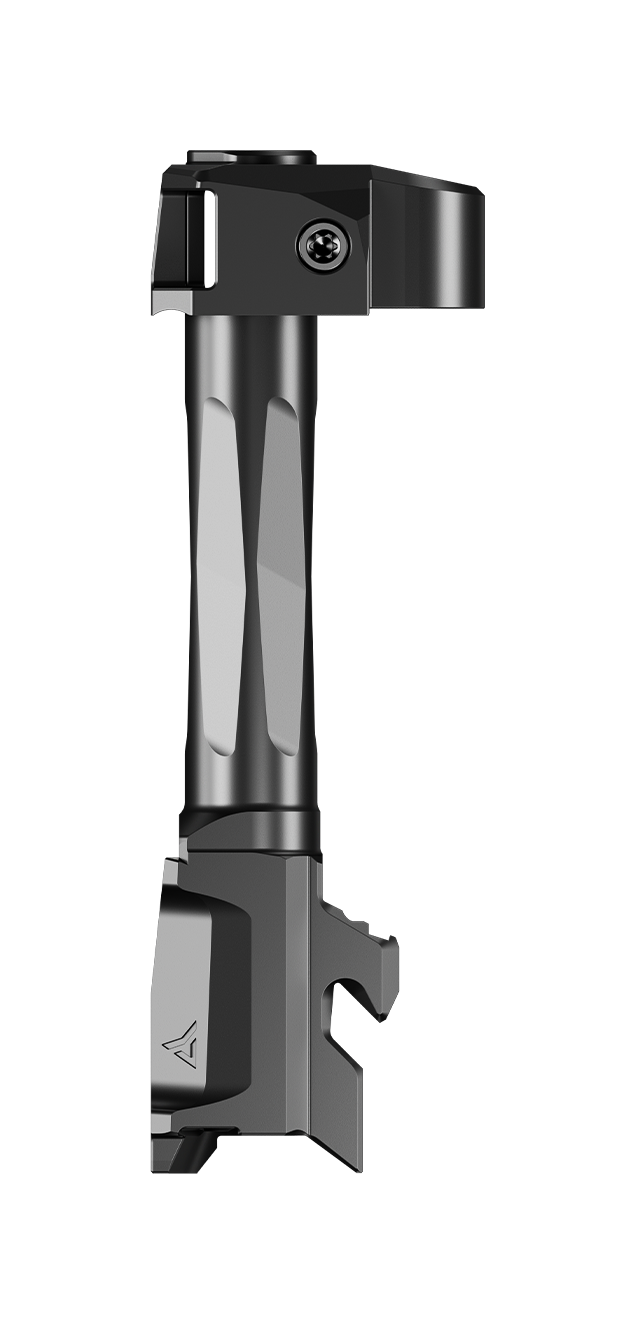 side view assembled Radian Afterburner Ramjet for Glock 43 Black