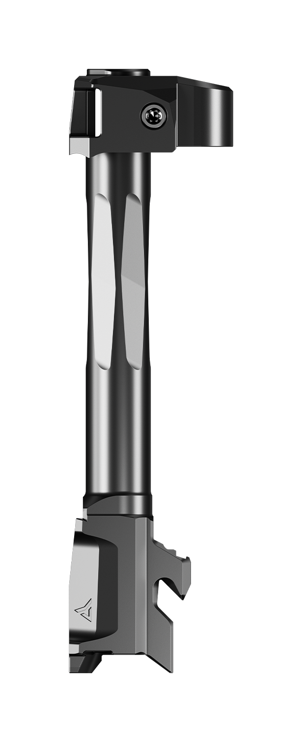 side view assembled Radian Afterburner Ramjet for Glock 48 Black