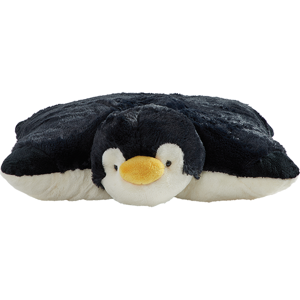 Playful Penguin Pillow Pet unfolded into a soft plush pillow.