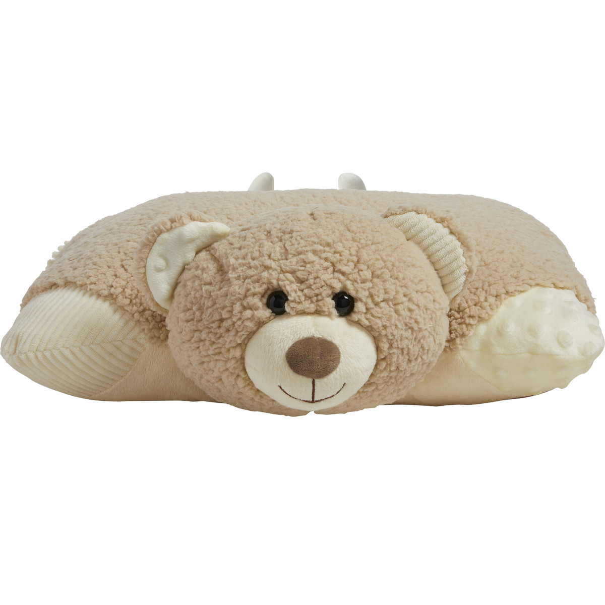 Hiro Bear Weighted Pillow Pet unfolded into a soft plush weighted pillow.