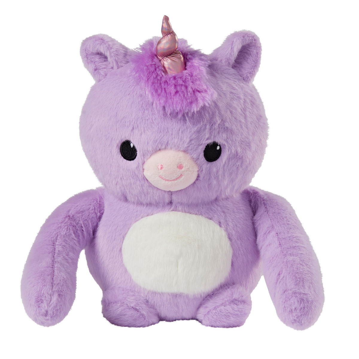 Cute lavender Pixie the Unicorn Boomeez front view with arms out by the sides