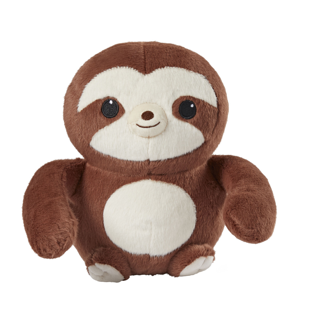 Cute brown Lazy Lou the Sloth Boomeez front view with hands down by its sides