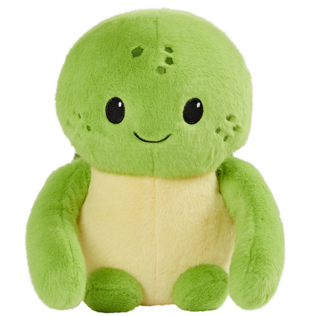 Cute green Speedy the Turtle Boomeez front view with arms out by the sides